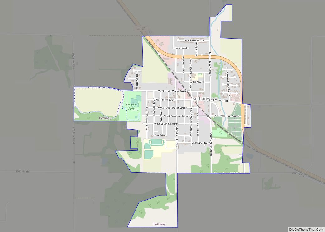 Map of Bethany village, Illinois