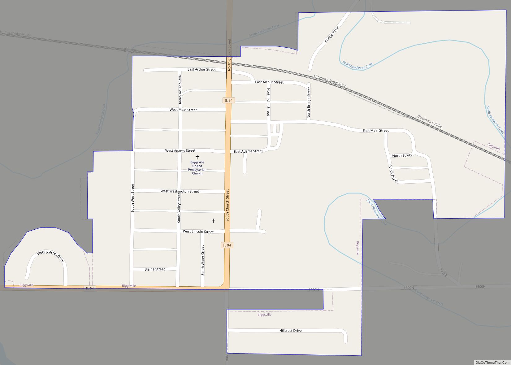 Map of Biggsville village