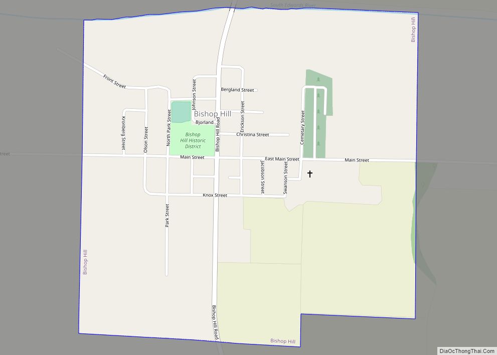 Map of Bishop Hill village