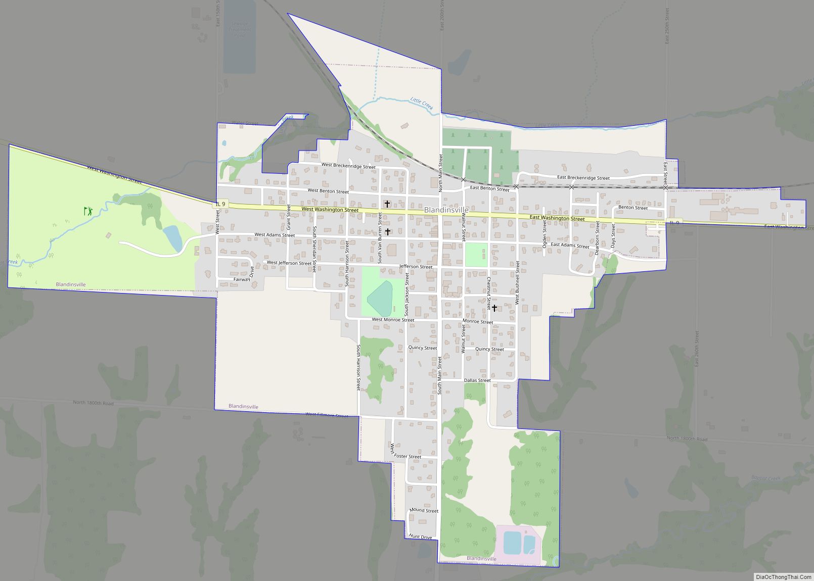 Map of Blandinsville village