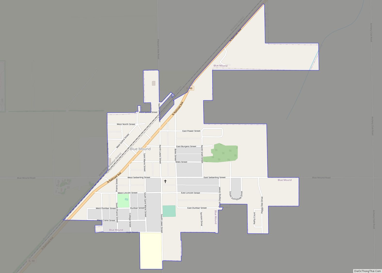 Map of Blue Mound village Illinois