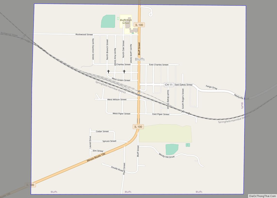 Map of Bluffs village