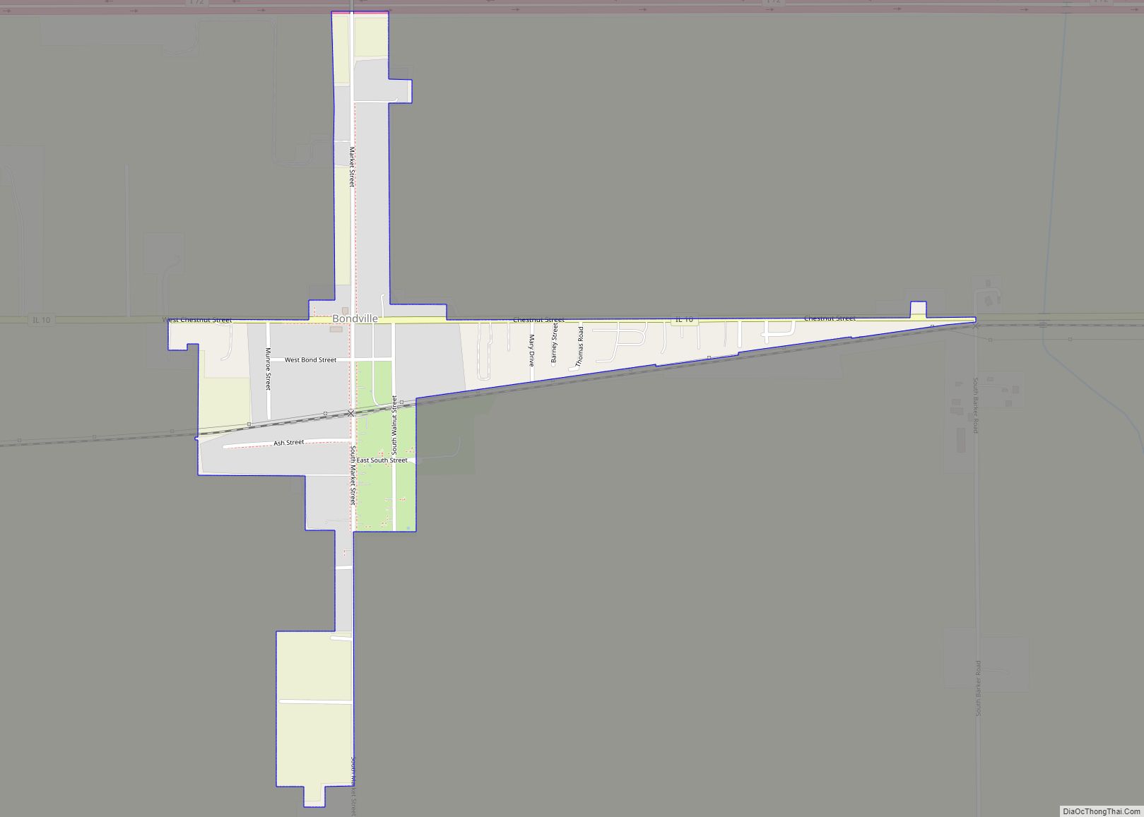 Map of Bondville village