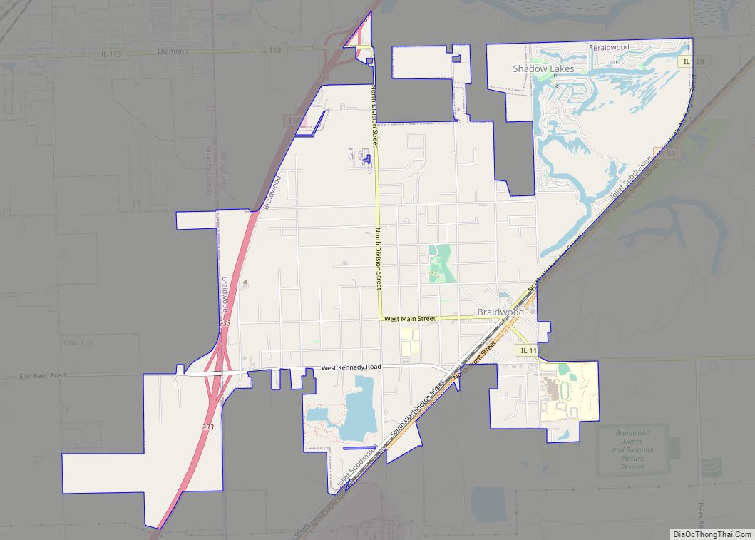 Map of Braidwood city