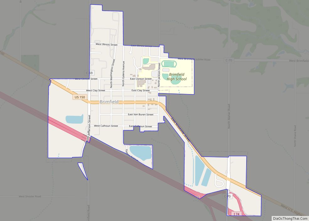 Map of Brimfield village, Illinois