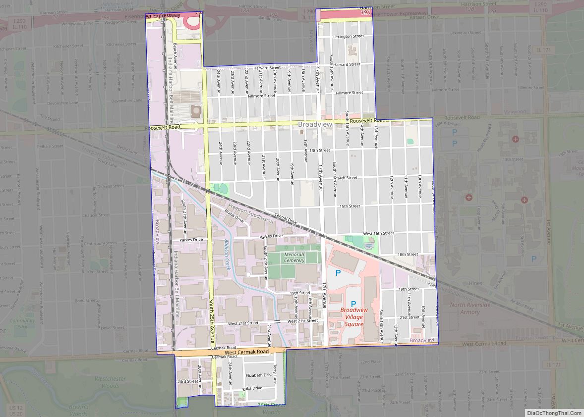 Map of Broadview village