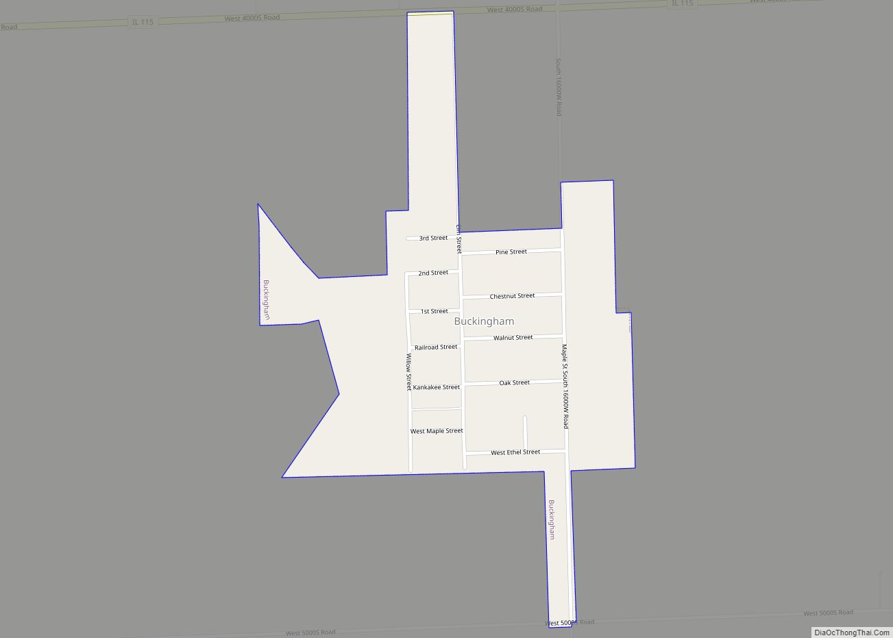 Map of Buckingham village, Illinois