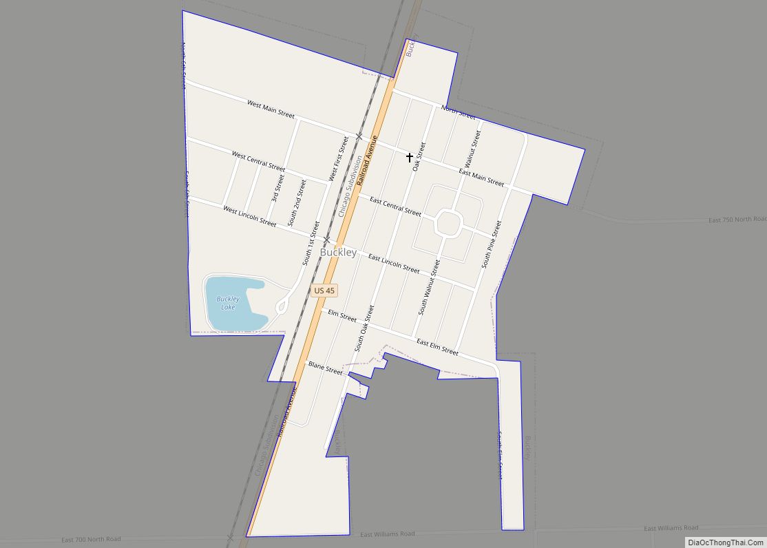 Map of Buckley village, Illinois