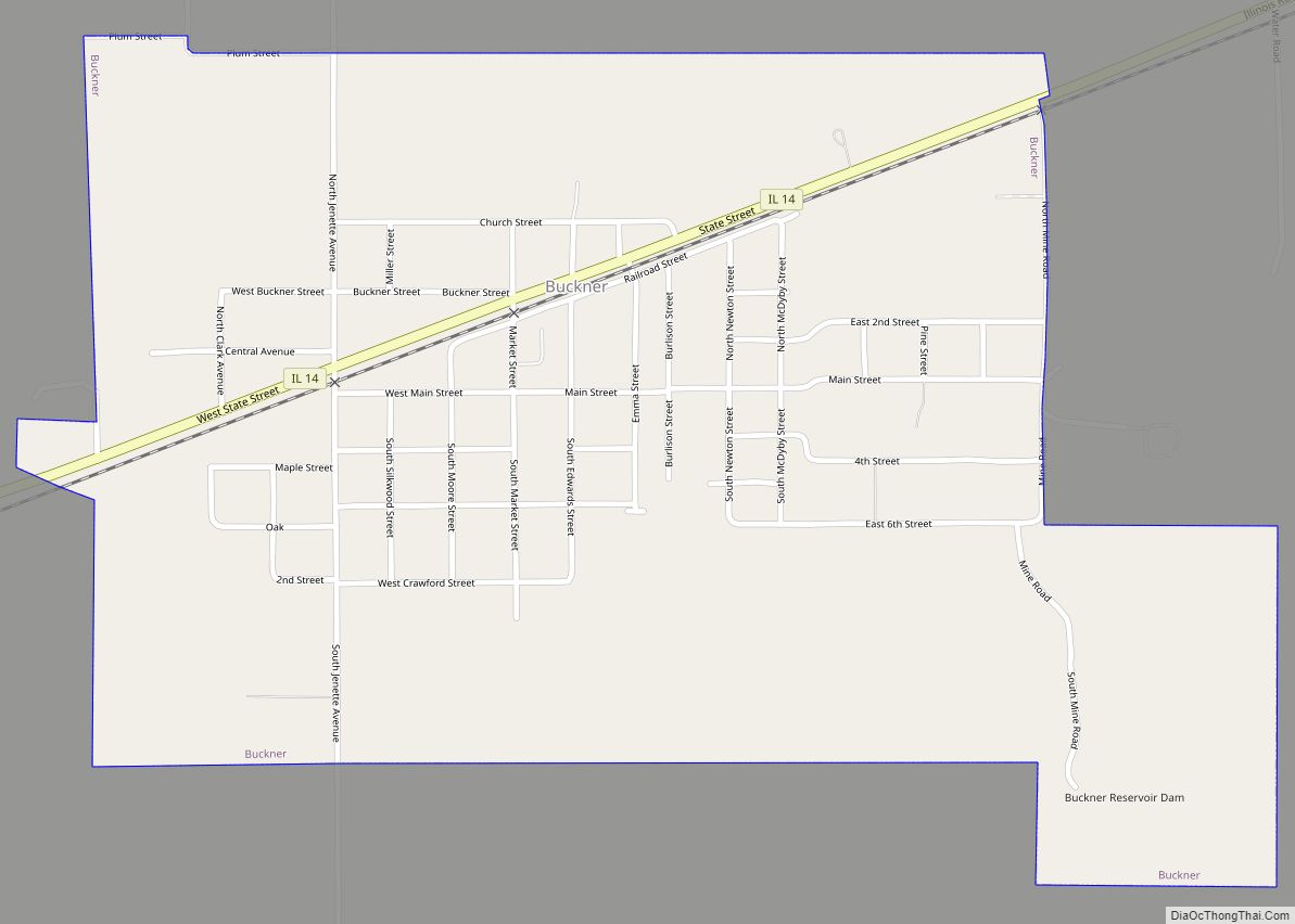 Map of Buckner village, Illinois