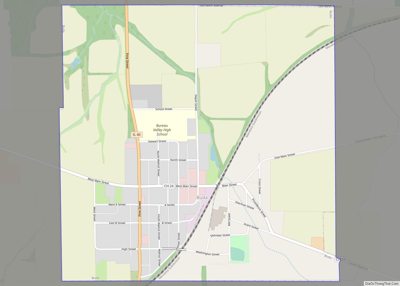 Map of Buda village, Illinois