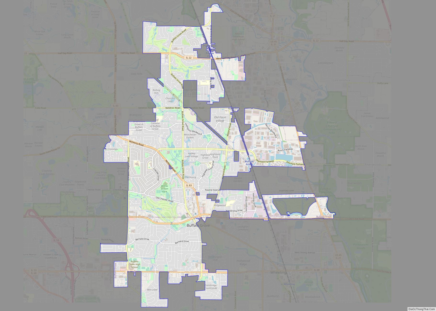 Map of Buffalo Grove village