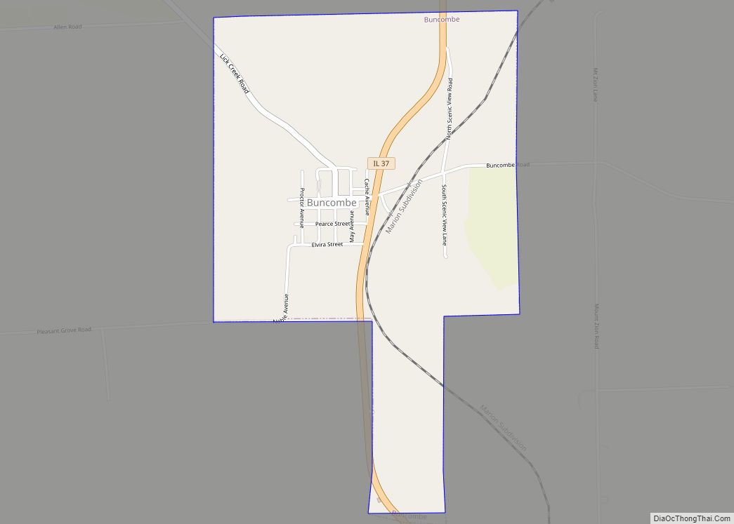 Map of Buncombe village