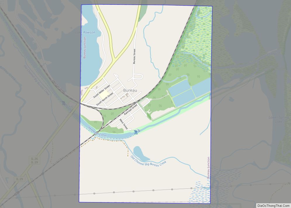 Map of Bureau Junction village