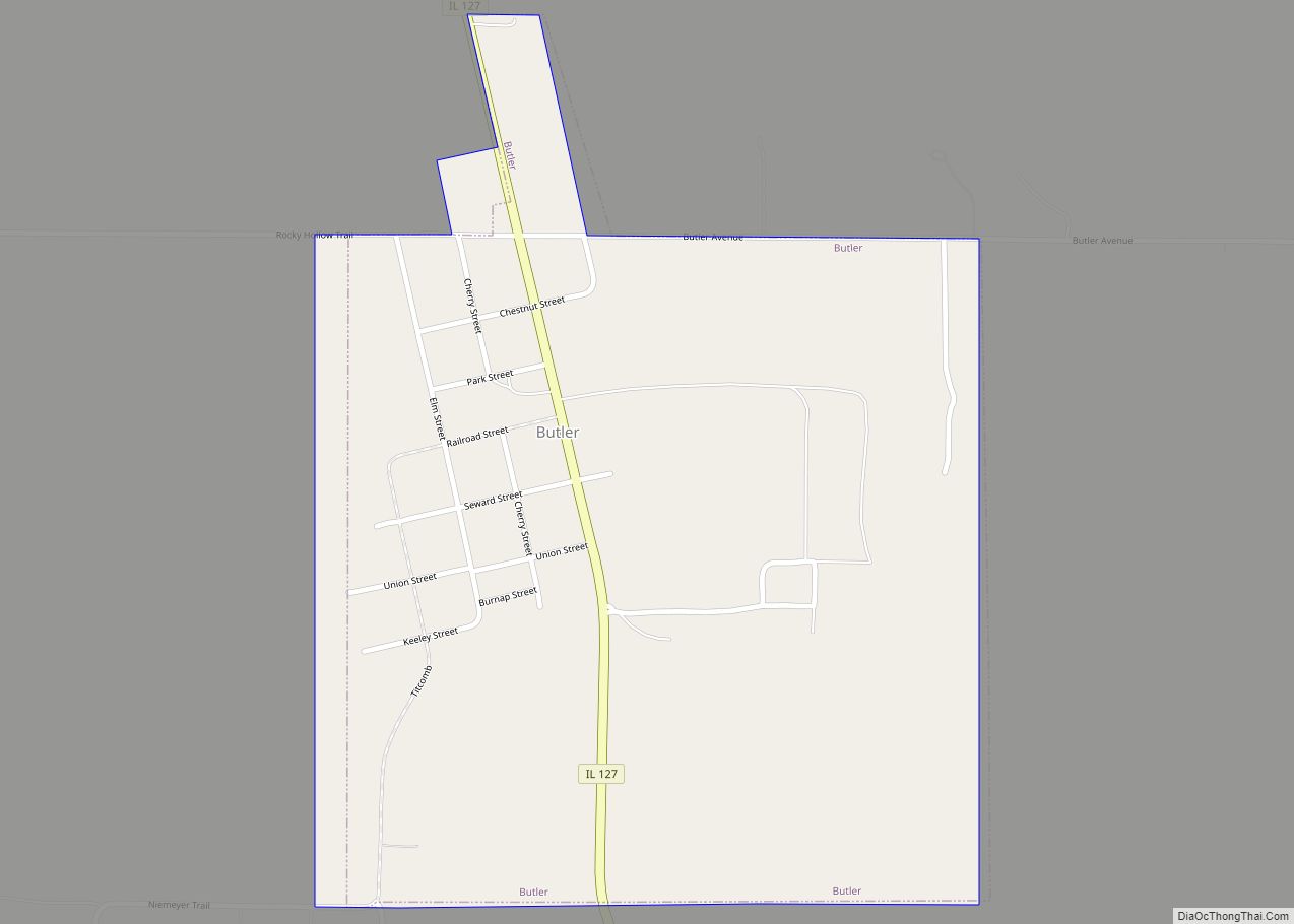 Map of Butler village, Illinois