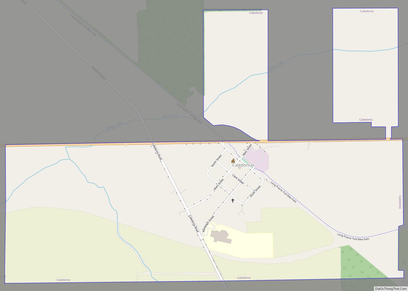 Map of Caledonia village, Illinois