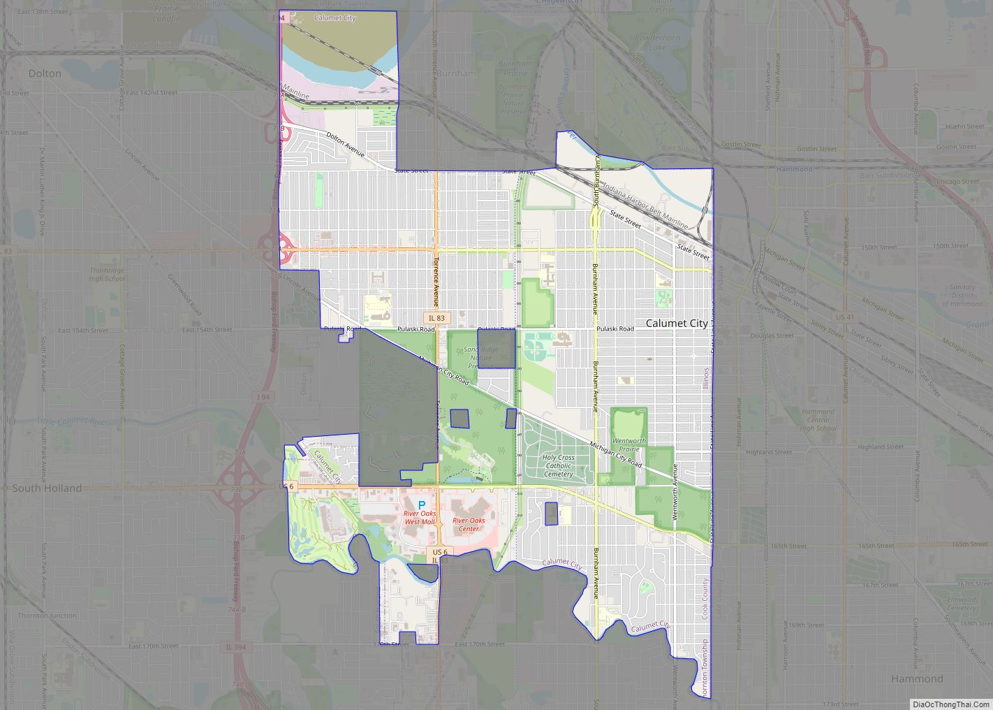 Map of Calumet City city