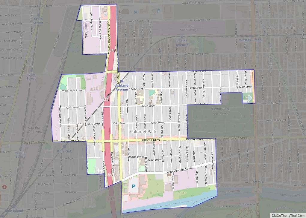 Map of Calumet Park village