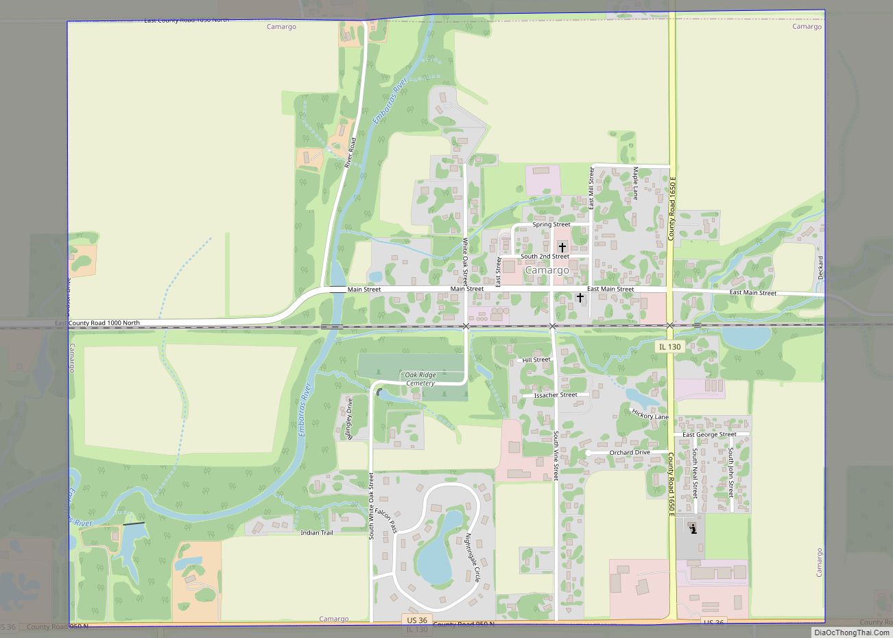 Map of Camargo village, Illinois