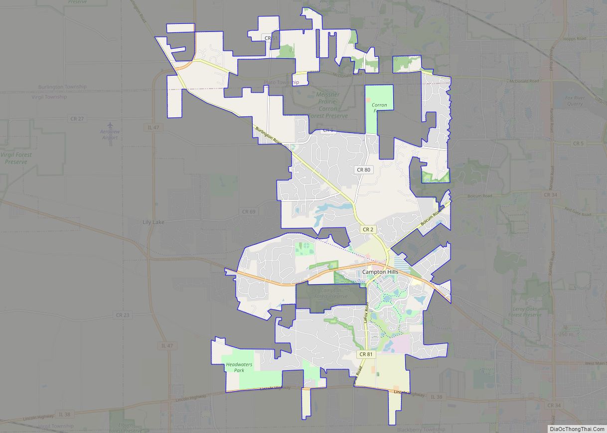 Map of Campton Hills village