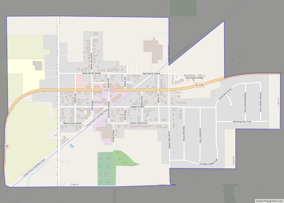 Map of Capron village, Illinois