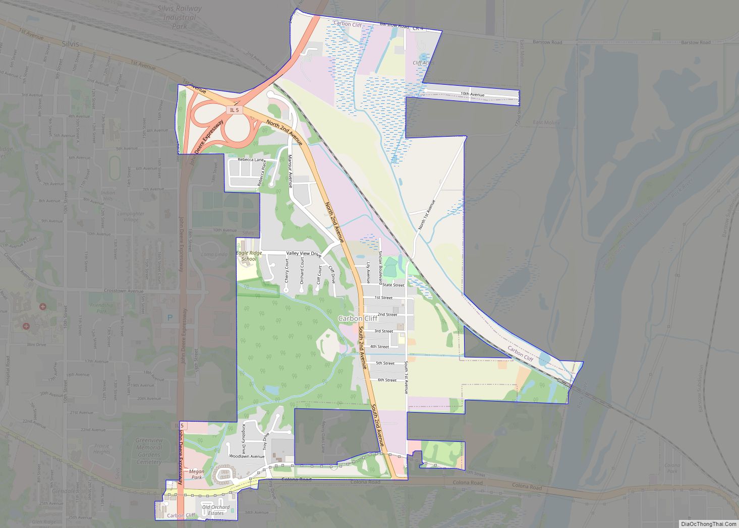 Map of Carbon Cliff village