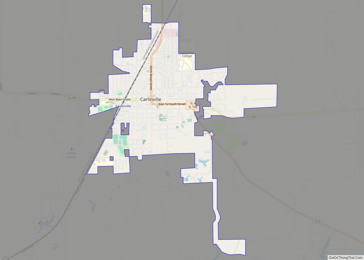 Map of Carlinville city