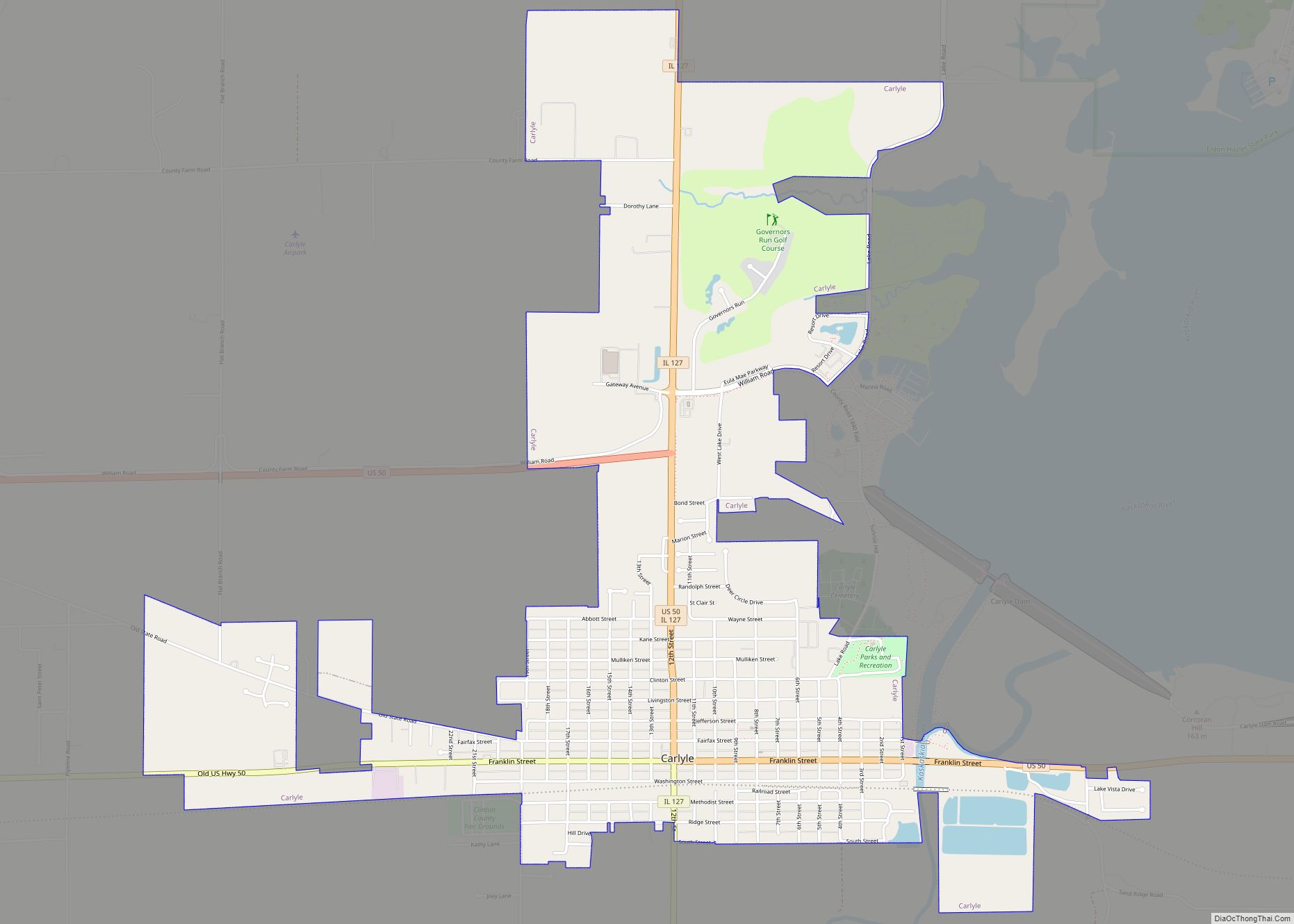 Map of Carlyle city