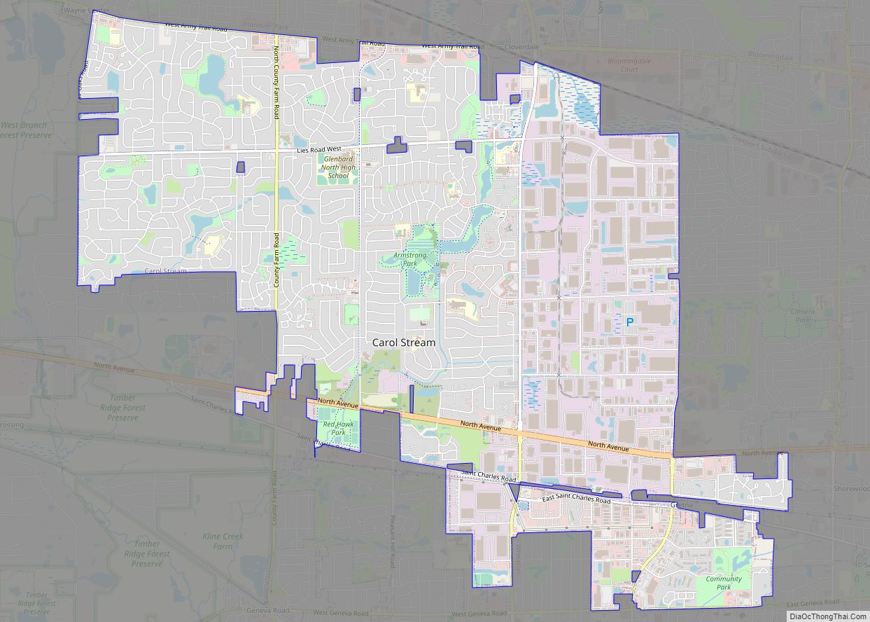 Map of Carol Stream village