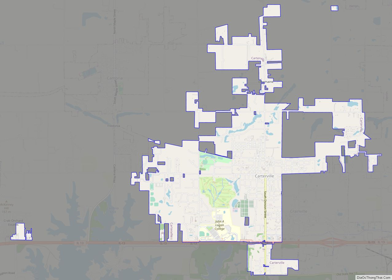 Map of Carterville city, Illinois