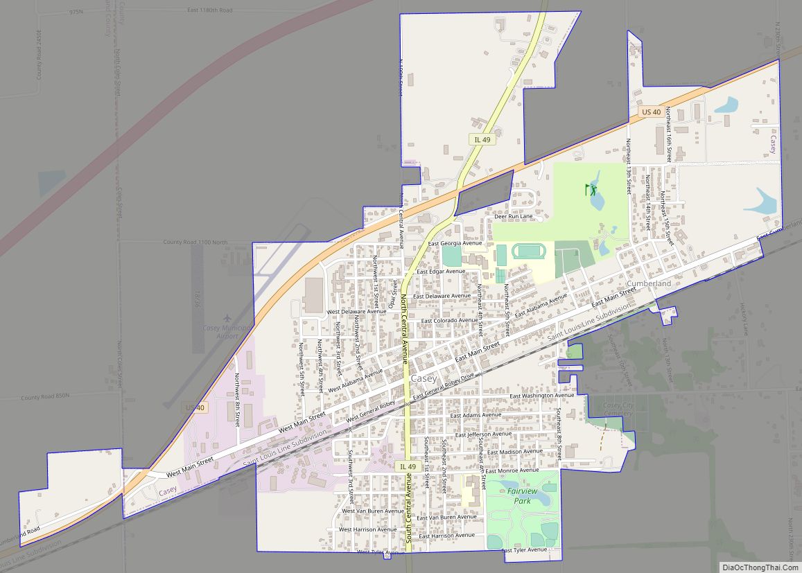 Map of Casey city, Illinois