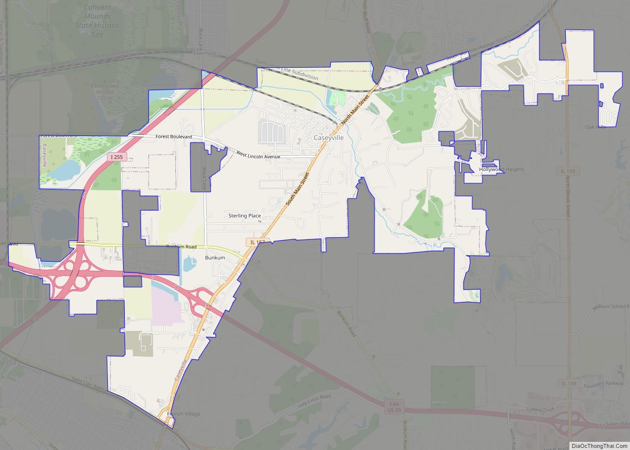 Map of Caseyville village