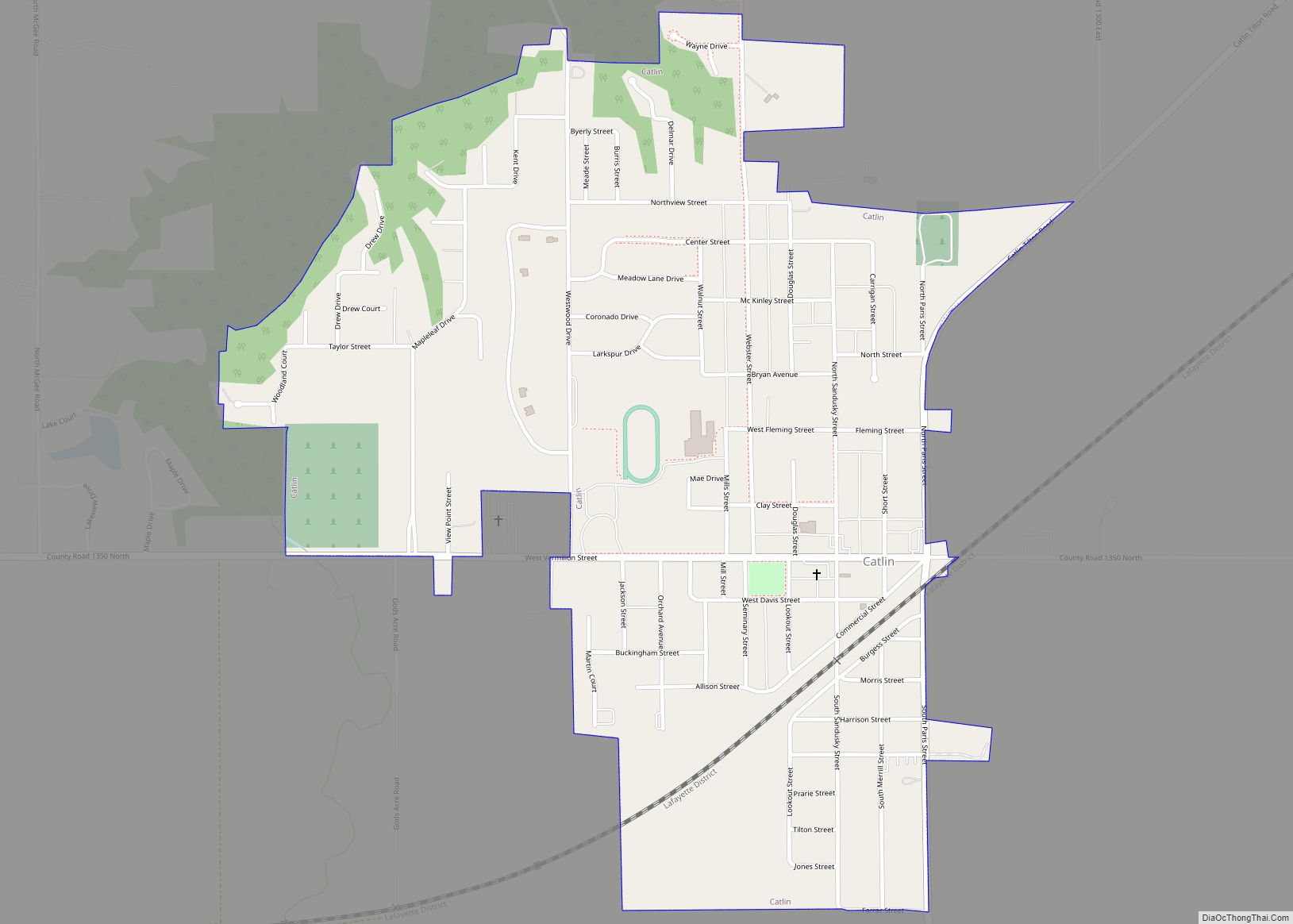 Map of Catlin village