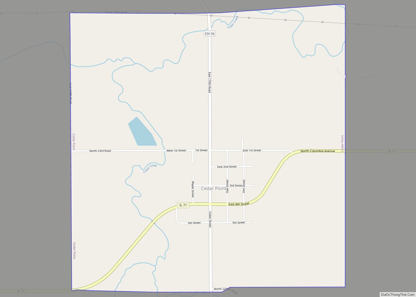 Map of Cedar Point village, Illinois