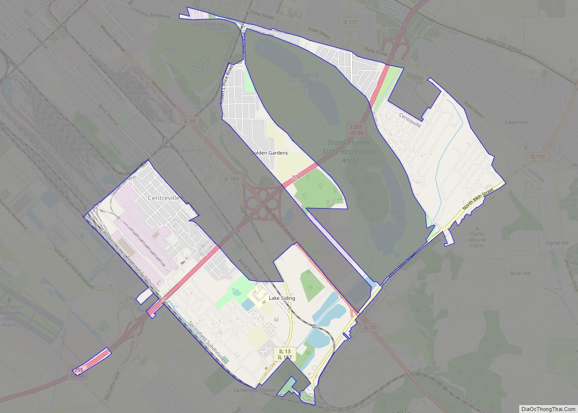 Map of Centreville city, Illinois