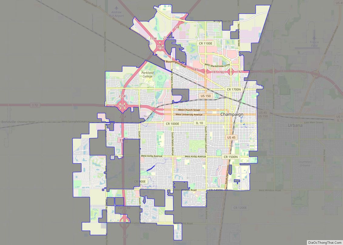 Map of Champaign city