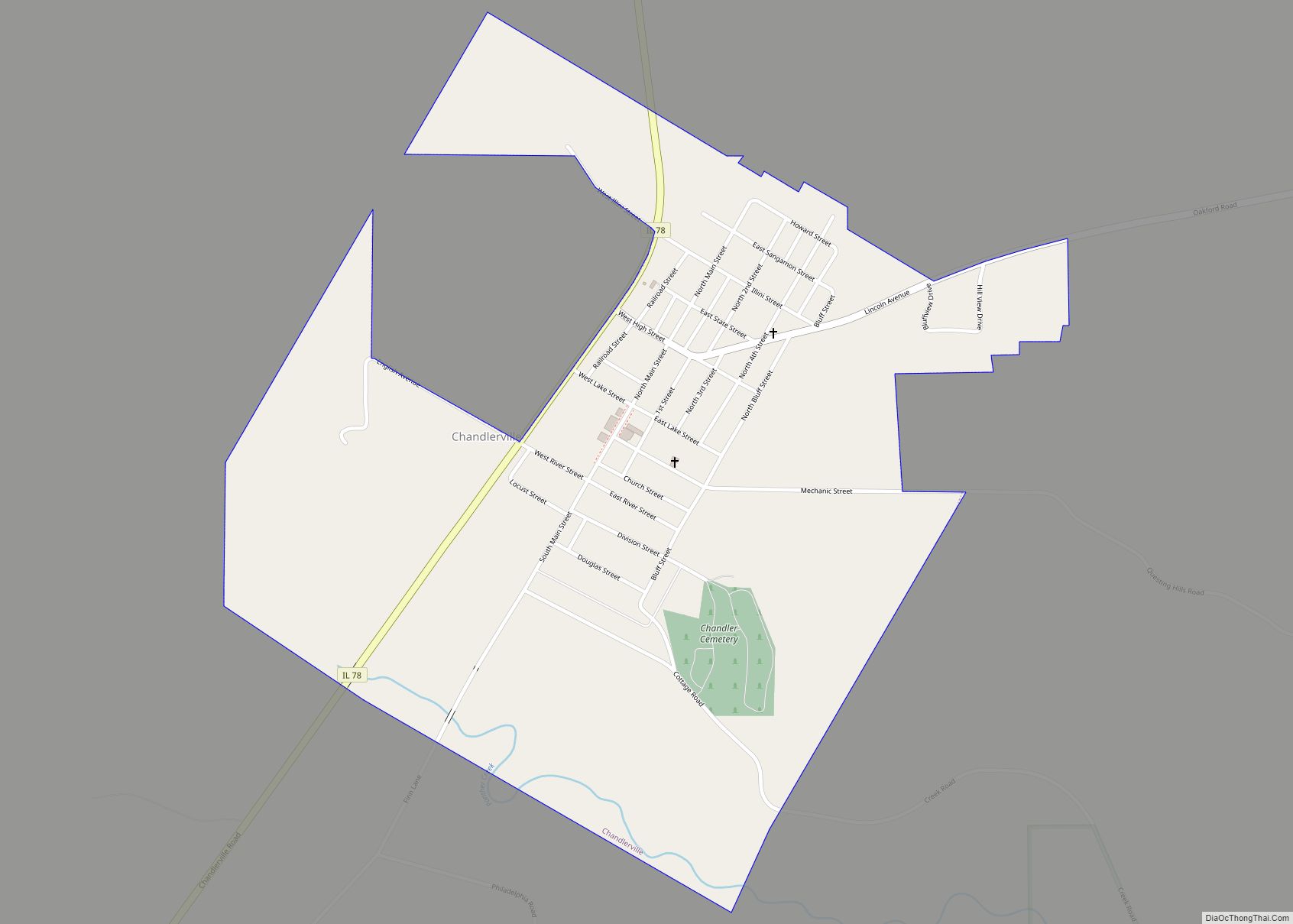 Map of Chandlerville village