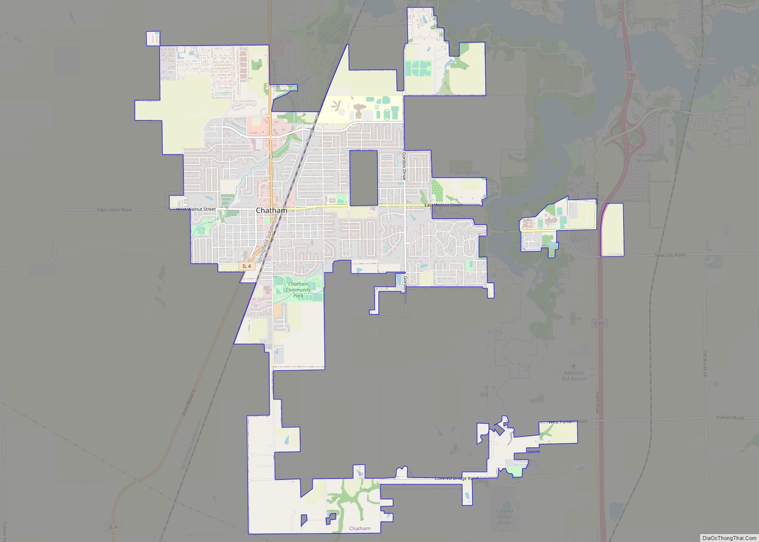 Map of Chatham village, Illinois