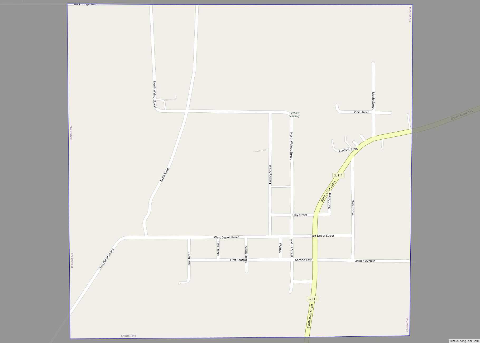 Map of Chesterfield village, Illinois