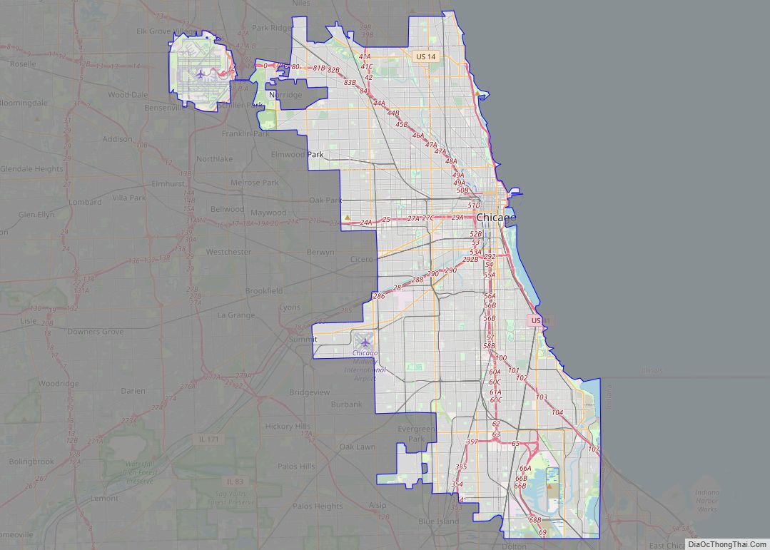 Map of Chicago city