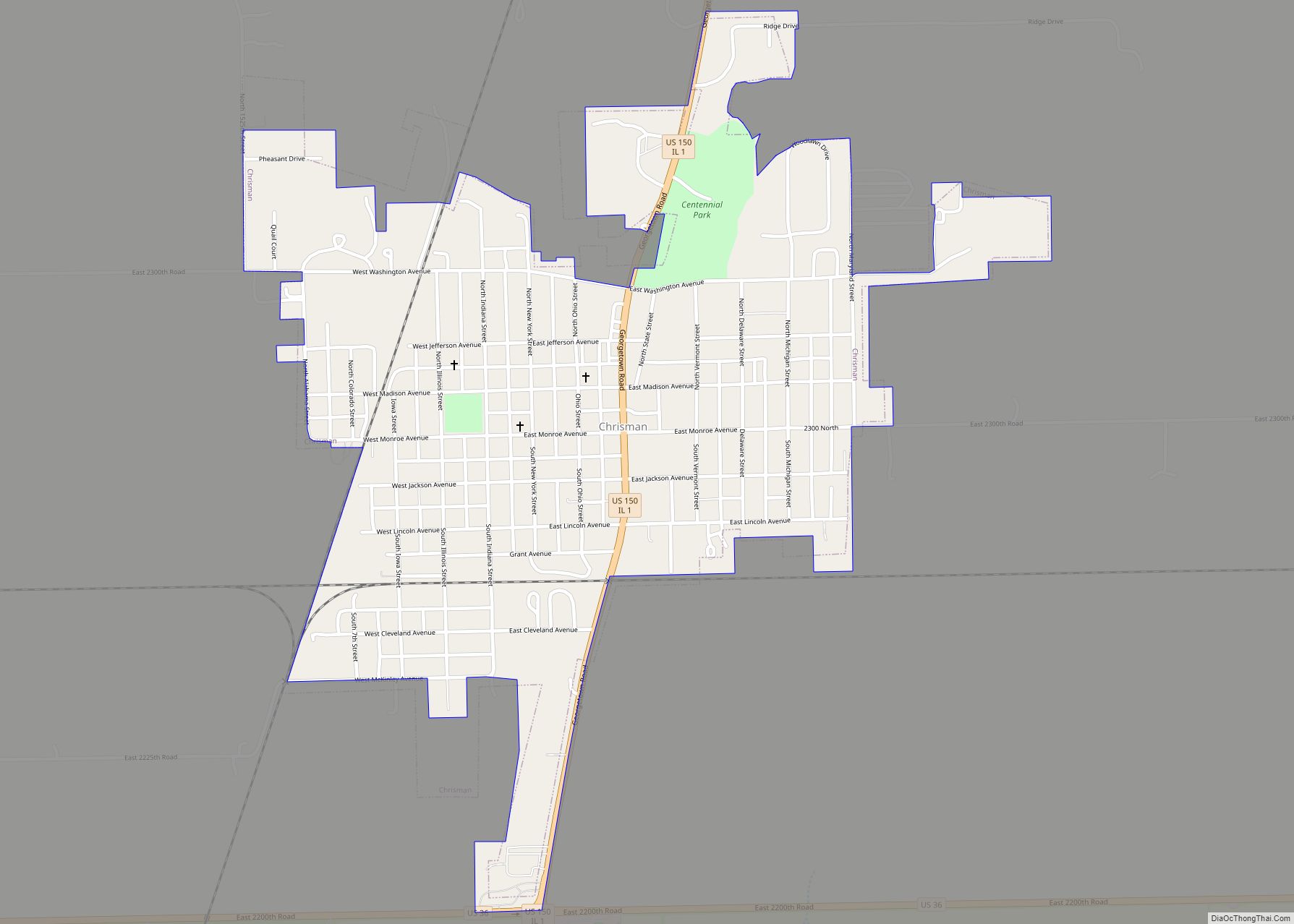 Map of Chrisman city