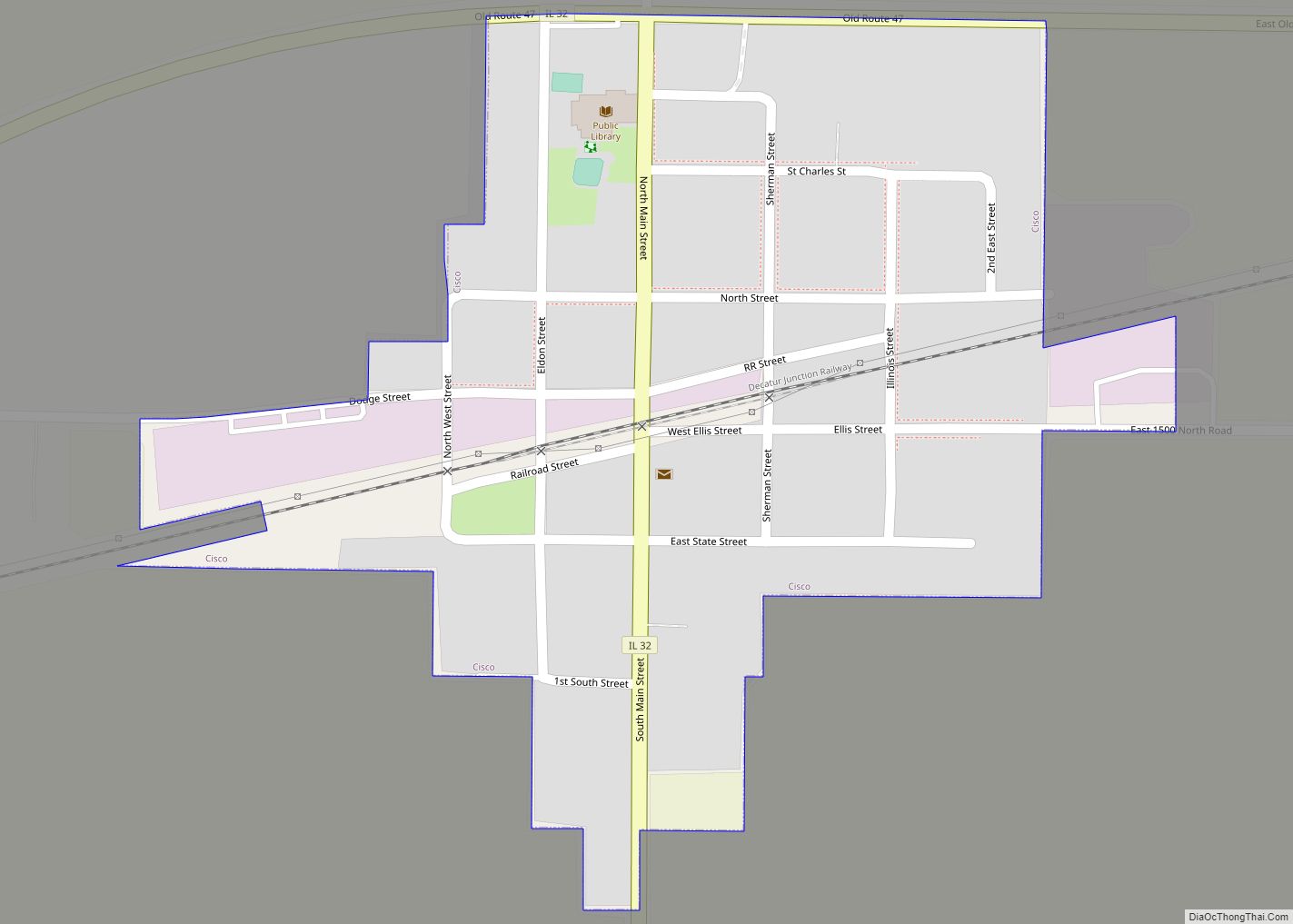 Map of Cisco village, Illinois