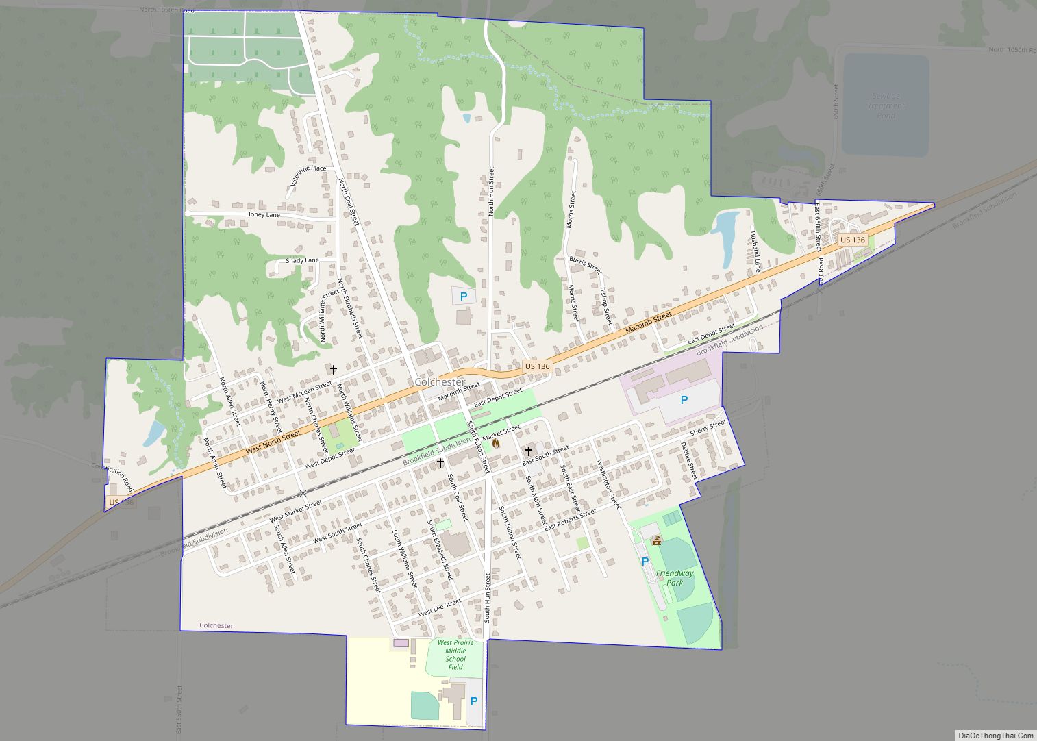 Map of Colchester city, Illinois