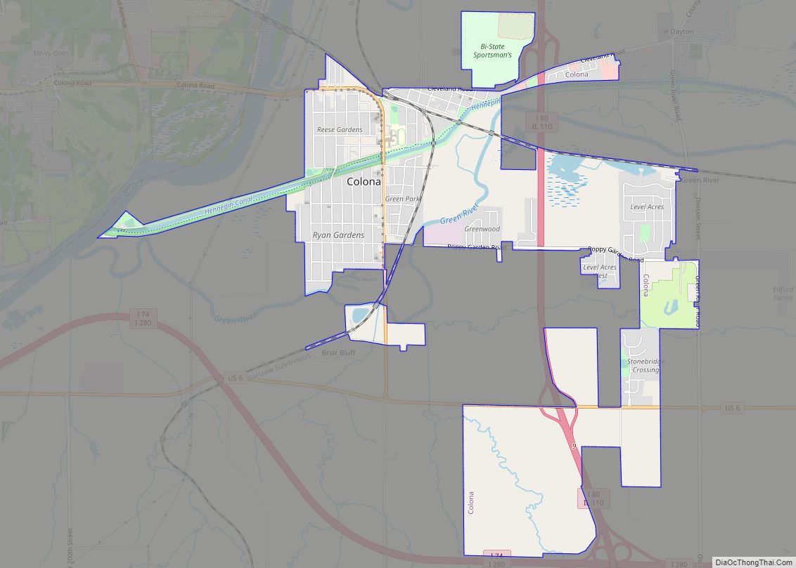 Map of Colona city, Illinois