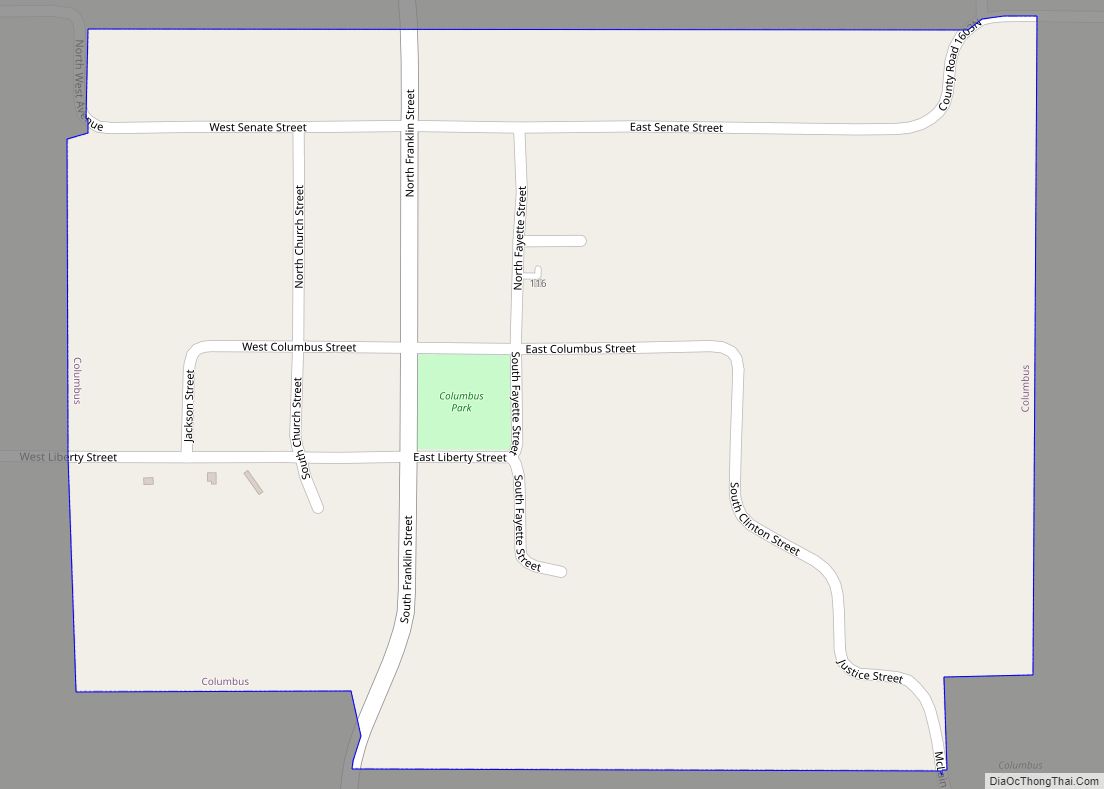 Map of Columbus village, Illinois