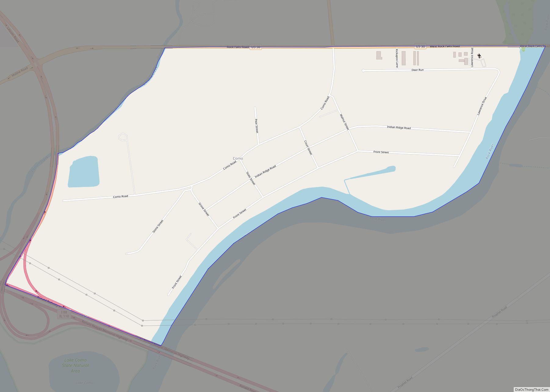 Map of Como CDP, Illinois