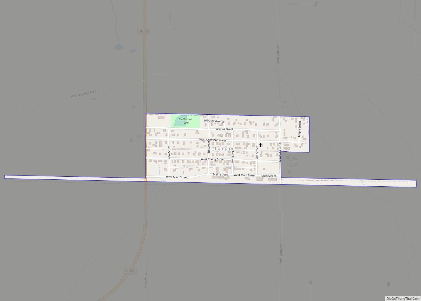 Map of Compton village, Illinois