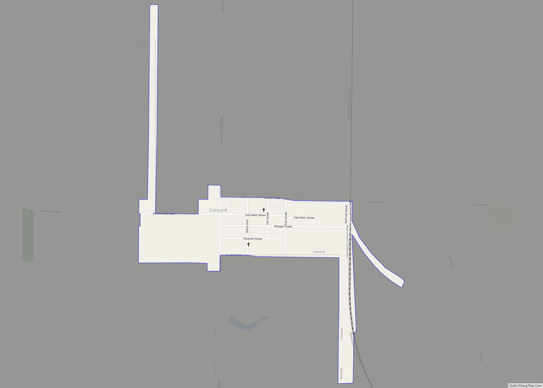 Map of Concord village, Illinois