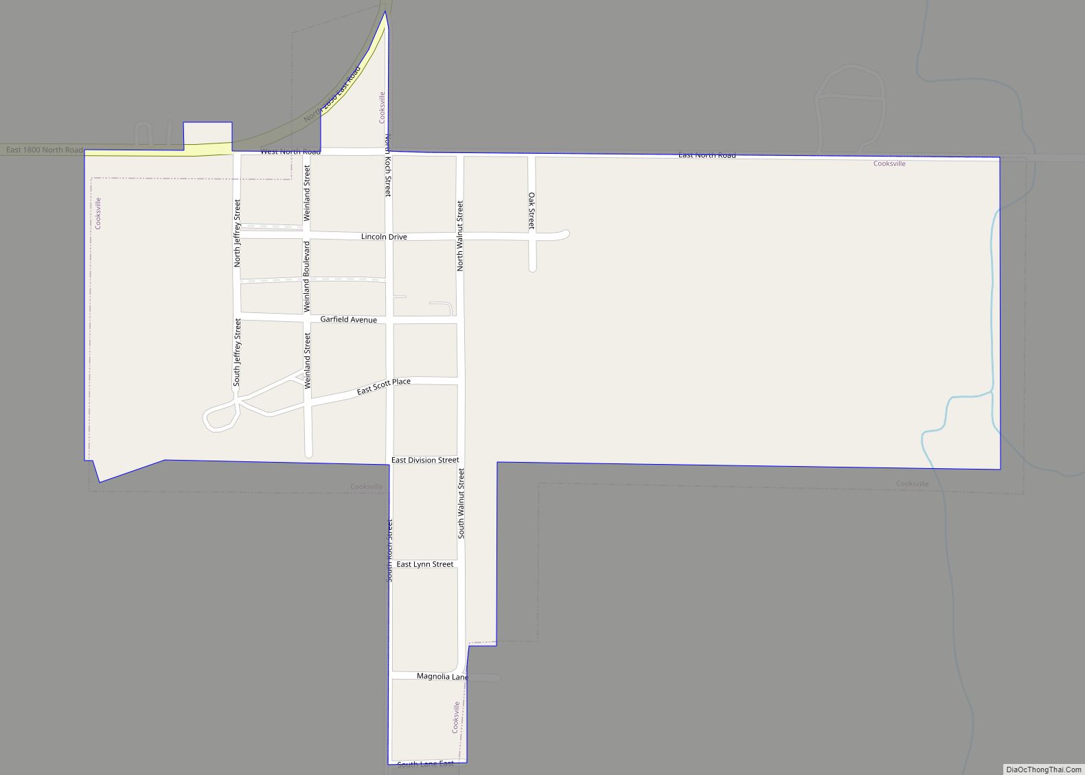 Map of Cooksville village