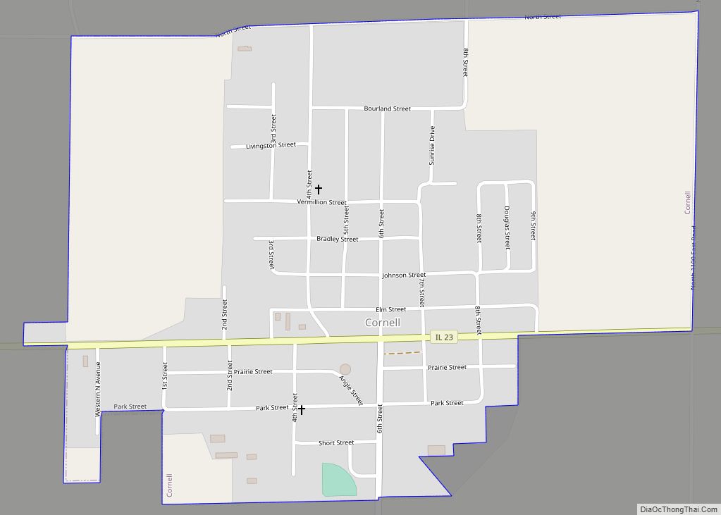 Map of Cornell village