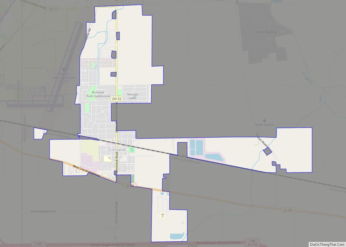 Map of Cortland town, Illinois